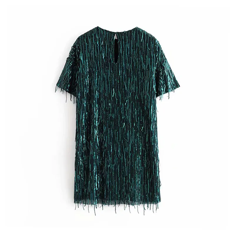 Fashion Women Sequin Short Sleeve Mini Dress Summer Patchwork O-Neck Party  Dress Black Green from Dhgate Basic & Casual Dresses - price 47.72