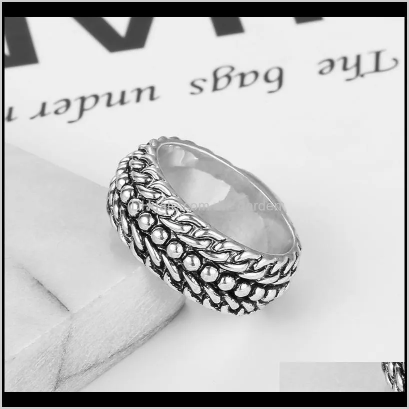ancient silver color retro men`s ring finger punk buddha ring couple jewelry wholesale bijoux femme engagement accessories1