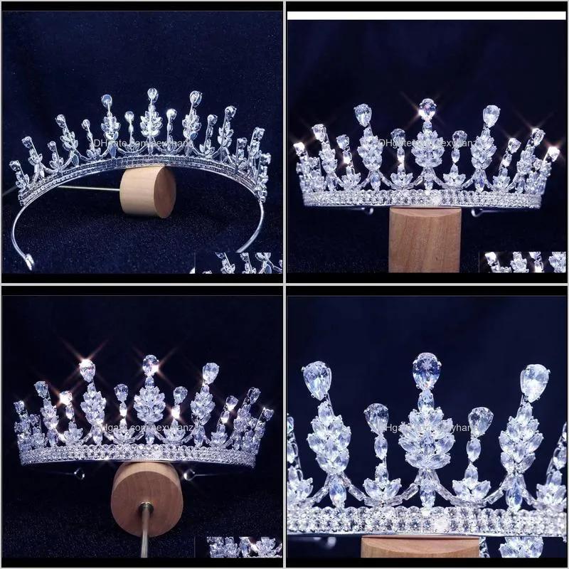 crown headband fashion trendy geometric drop designs elegant for women anniversary cubic zirconia princesa