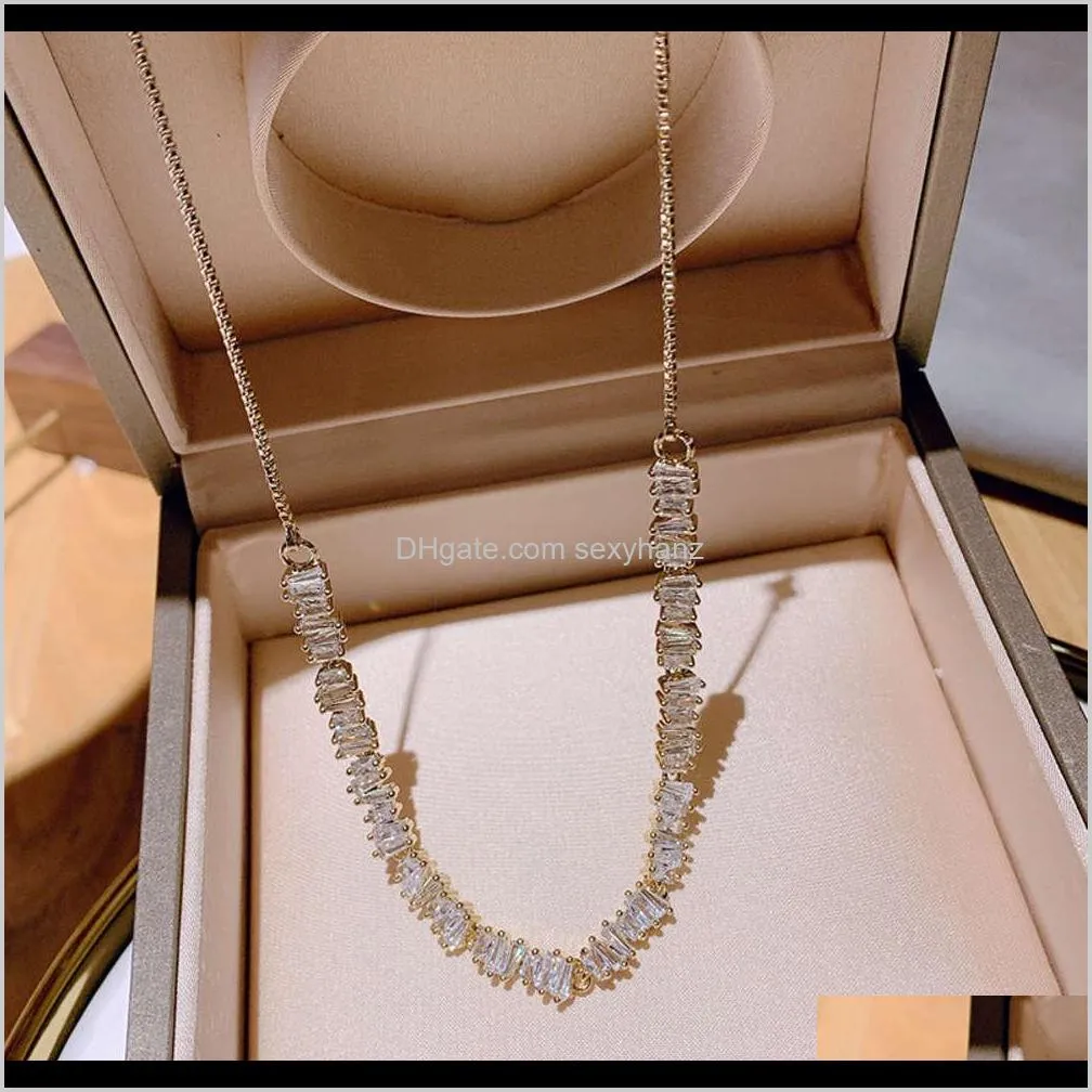 Pendant Necklaces & Drop Delivery 2021 Pendants Fashion Necklace Advanced Feeling Net Red Temperament Clavicle Micro Inlaid Zircon Short Chai