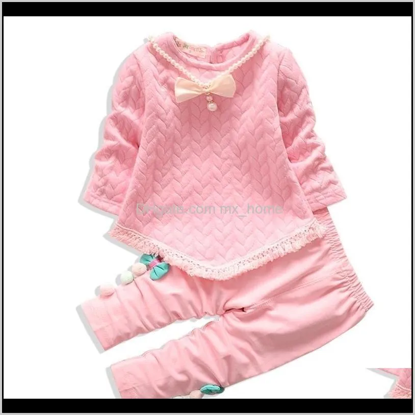 赤ちゃん、マタニティドロップデリバリー2021春秋の女の子の服子供のファッション服ベビーコットンかわいいTシャツパンツ2個/セット子供