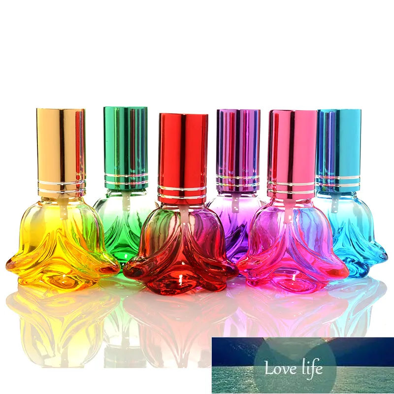 Bouteille rechargeable de parfum, flacons à pompe en verre coloré, en forme de Rose, Toner cosmétique Portable, atomiseur à brume de 6 ML