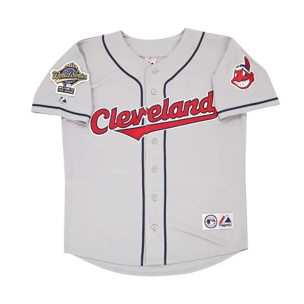Kenny Lofton 1995 World Series Throwback Jersey Grey Road Edition  Stitched Sizes XS-6XL Retro Baseball Apparel
