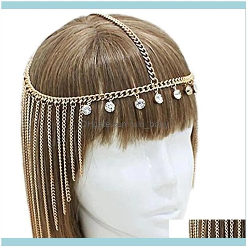 Bijoux de cheveuxpinces à cheveux Barrettes à la main en métal gland front strass pendentif chaîne bijoux pour femmes Boho mariée tête de mariage Headpie