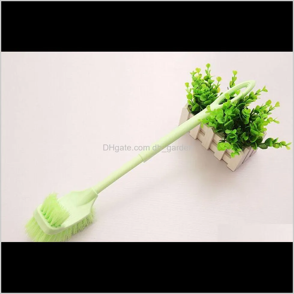 plastic long handle bathroom toilet bowl scrub double side cleaning brush