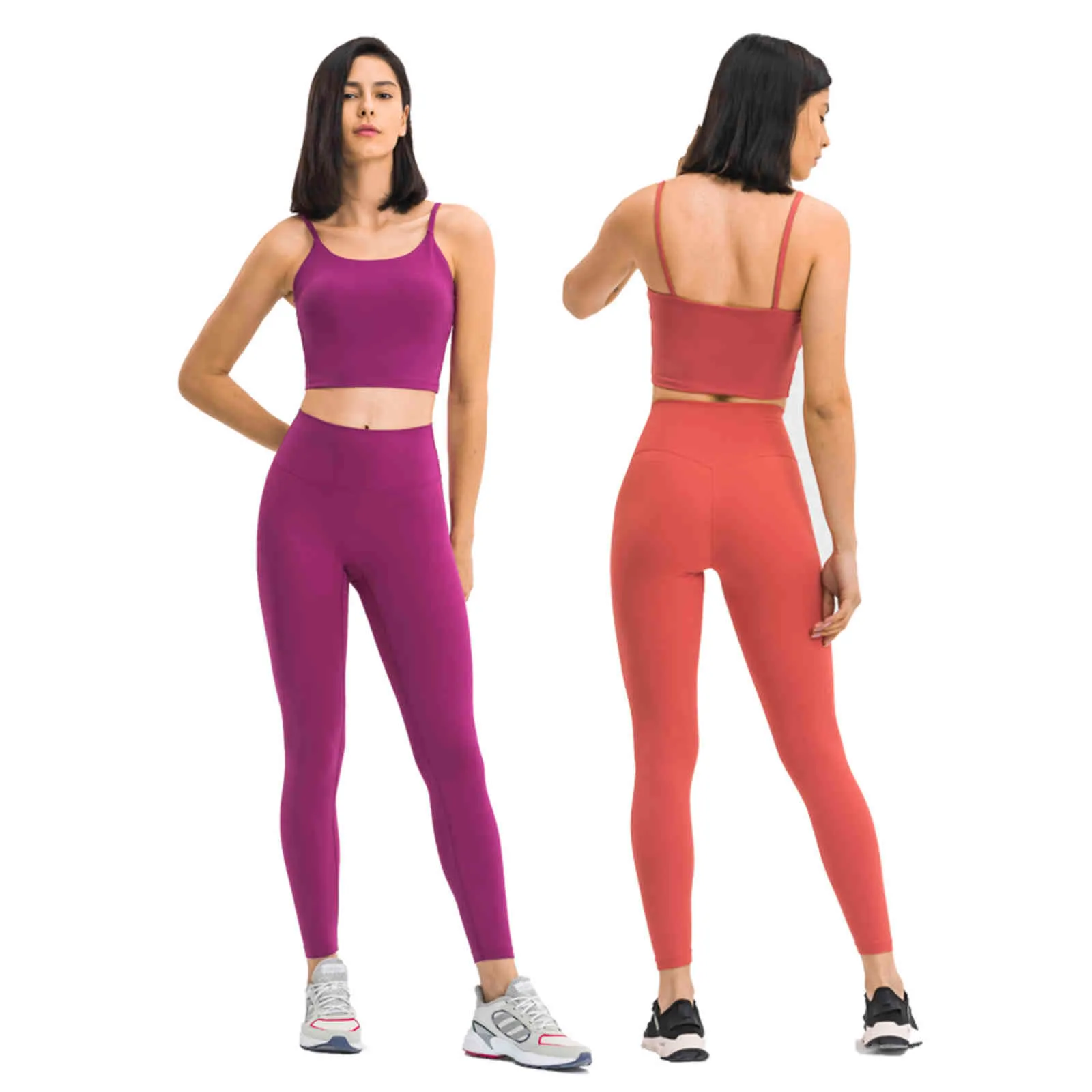 Naked Feel Yoga Set Workout Outfit for Women 2 Piece Padded