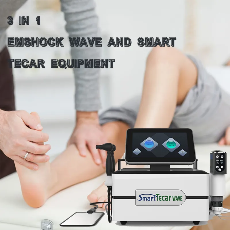 3 в 1 Smart TeCar RF CET RET Shockwave и Emswave Боли для боли Machite Ed Лечение Телосложнее удаление жира