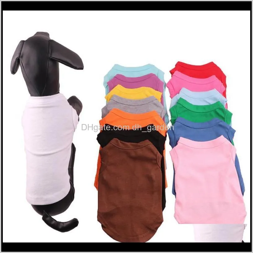 Apparel Multi Colors 4 Size Pet Summer Solid T Classic Puppy Small Dog Cotton Shirts Clothes Dh0284 T03 Budu S8Mg0