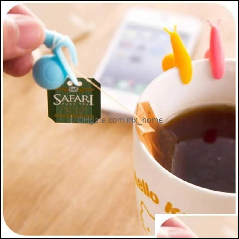 Coffee & Tea Tools Hanging Clips Silicone Snail Glass label Bag Holder Tea Infuser Accessories Novelty Households EEA1358-5 647O