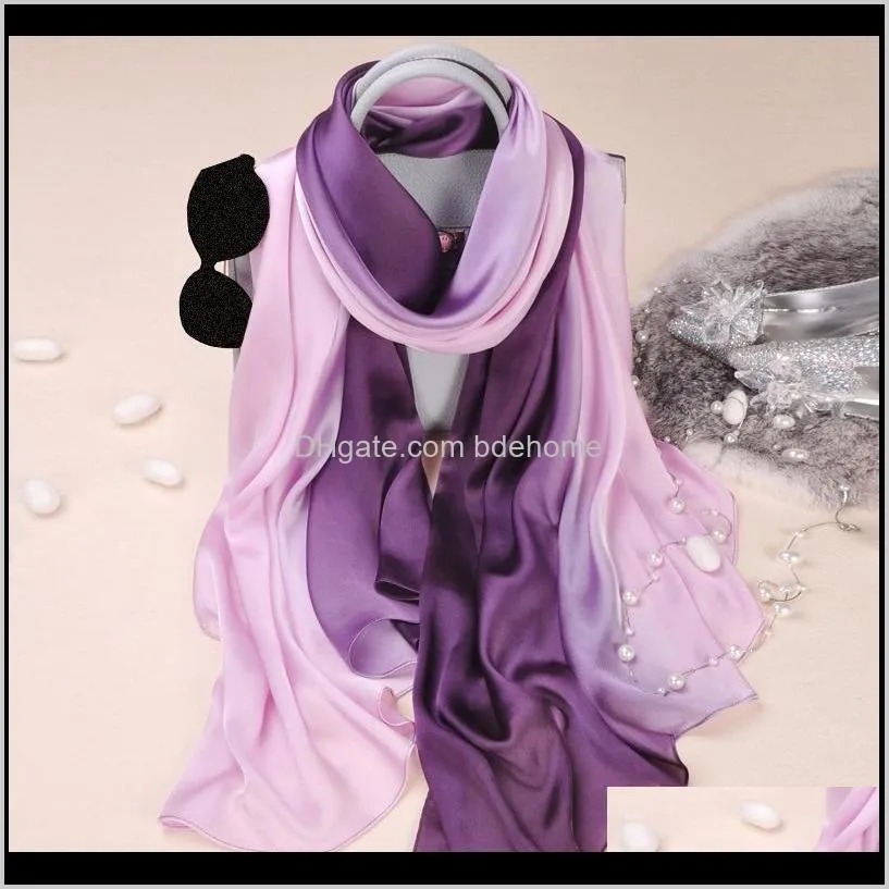 new design luxury solid silk summer scarf gradient dip dye women muslim hijab shawl long soft wrap fashion female accessories1