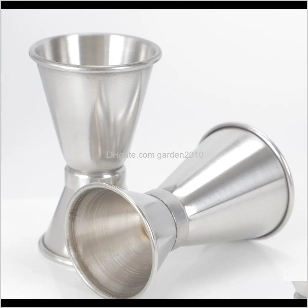 factory direct sale 15 / 30ml double head stainless steel measuring cup metal cocktail whisky mixing cup