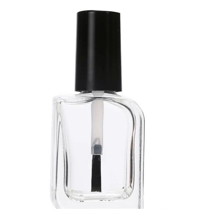 2021 10 ml 15 ml transparente Glas-Nagellackflasche leer mit Deckel, Pinsel, leere Kosmetikbehälter, Nagelglasflaschen mit Pinsel