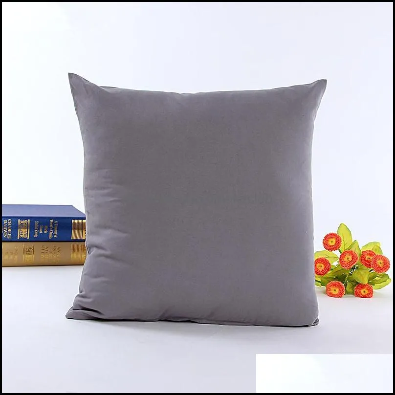 Brief Style Pillow Case 45*45cm Solid Color Home Decorative Polyester 10 Colors