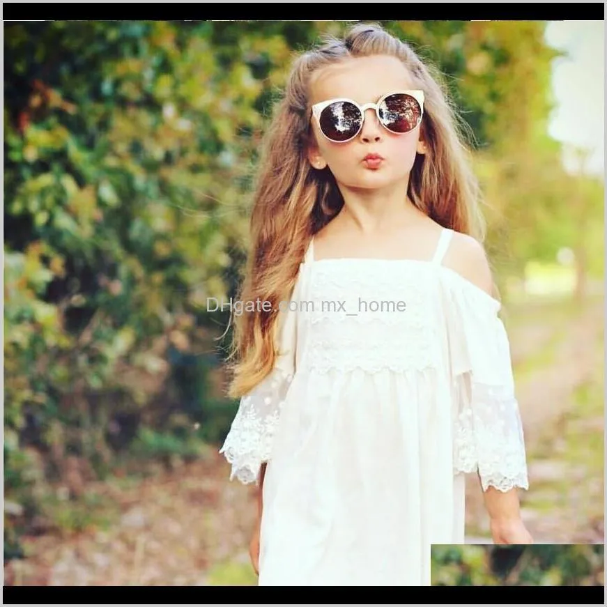 2019 new baby girls lace strapless dress children suspender princess dresses kids summer white skirt child boutique clothing