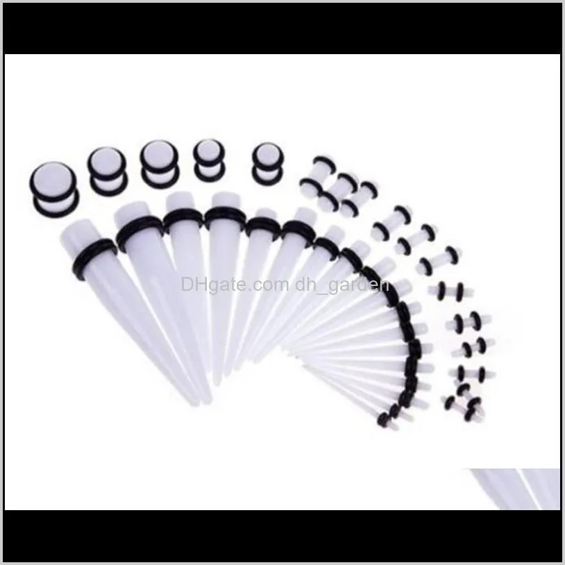 54pcs acrylic spiral ear taper flesh tunnel sretcher snail ear streching expender set plugs and tunnels