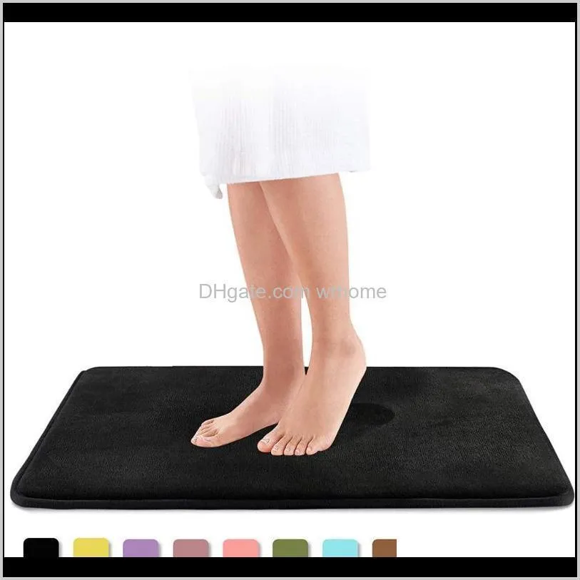 Tapis Aessories Home Gardenhome Bain Tapis de Salle de Bain Antidérapant Molleton de Corail Doux Tapis en Mousse à Mémoire Tapis Cuisine Toilette Sol Décor Lavable 6 C