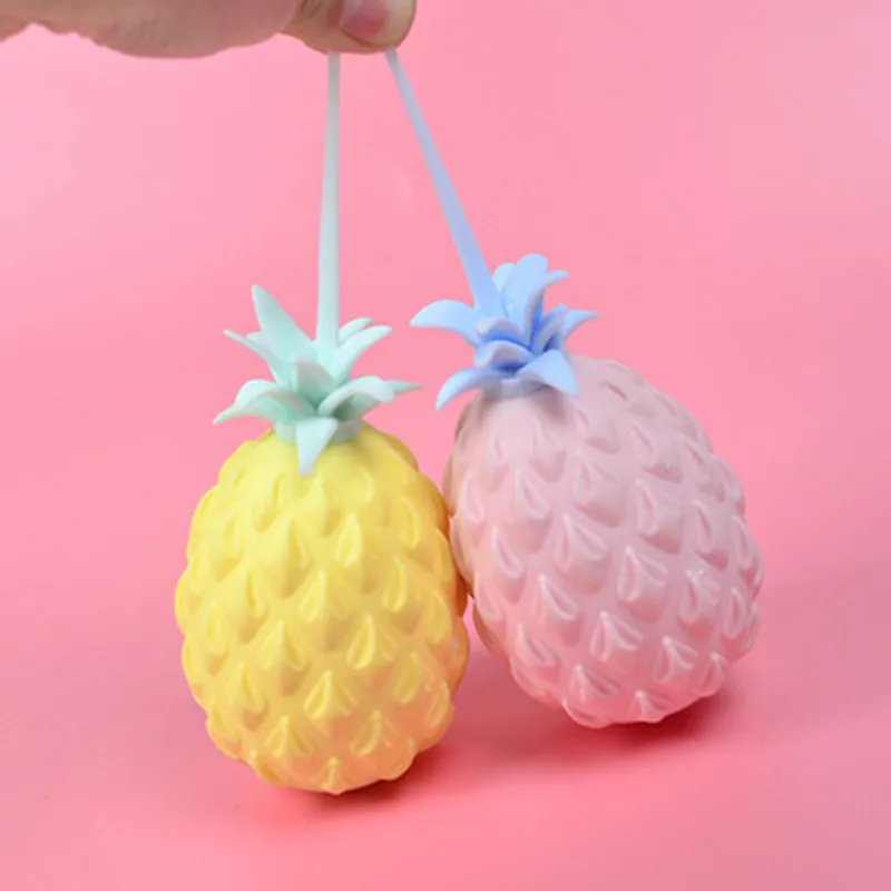 Creative Children`s Color Cartoon Cute Pineapple Finger Squeeze Elastic Soft Toy Adult Office Stress Ball Portable Holiday And Party Gifts DH8768