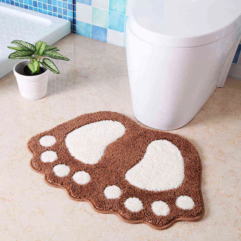 Anti-Slip Mat Big Feet Bath Toilet Mat Bathroom Rugs Area Rugs Carpet Doormat Floor Mat Absorbent Mats Foot Pad Rug 211109