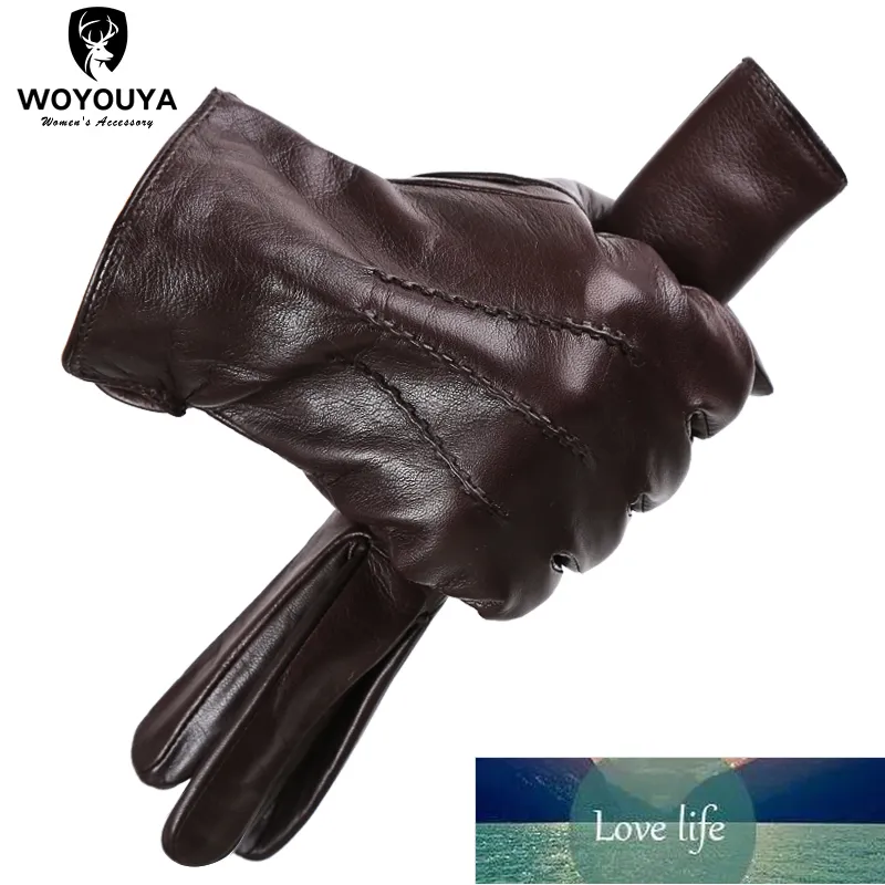 Rahat sıcak eldiven tutmak erkek kış, su dalgalanma tasarım koyun erkek eldiven, siyah erkek deri eldiven-8001Y fabrika fiyat uzman tasarım kalite son stil