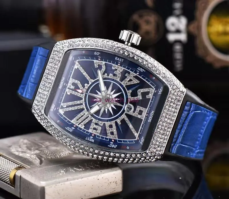 ファッションメンズラグジュアリーウォッチシニングダイヤモンドアイスアウト時計最新のヨットデザイナークォーツムーブメントパーティードレス腕時計C267z