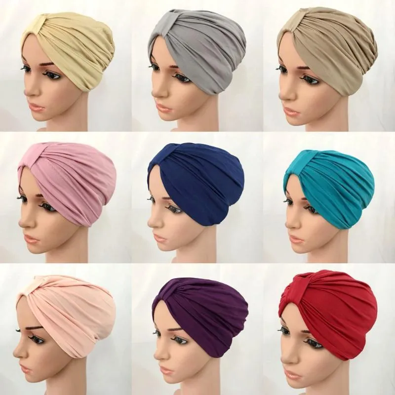 Beanie/Skull Caps Women Muslim Hijab Scarf Inner Ladies Islamic Cross Headband Turban Headwrap Hairband Headscarf