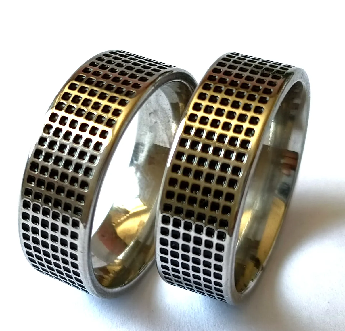 36pcs Men's Punk Bands Ring Male Female 8mm Comfort-fit Stainless Steel Rings Black Oil Filled Man Jewelry Whole lots301V