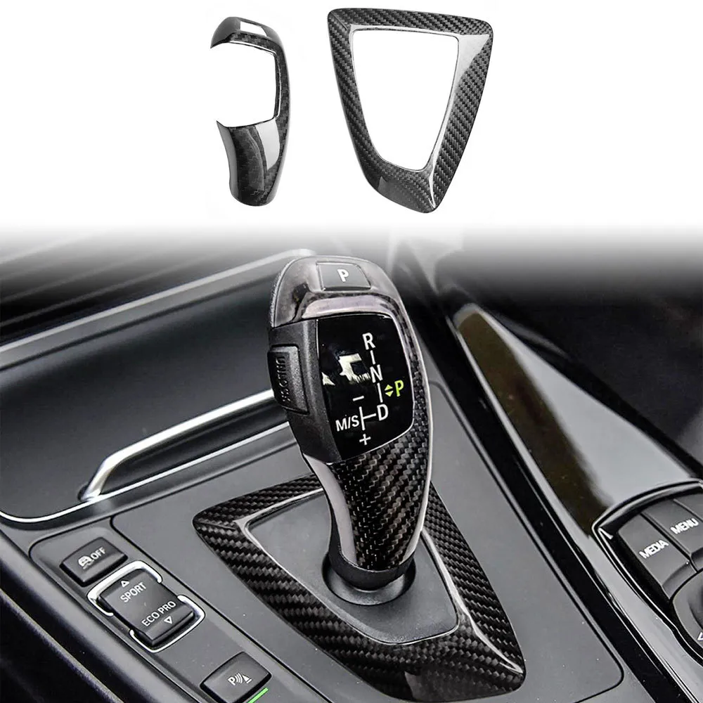 Real Carbon Fiber Gear Shift Knob Panel Frame For For F21 F22 F23 F30 F34 F10 F11 F07 F18 F26 F26 F15 F16 I8 RHD LHD