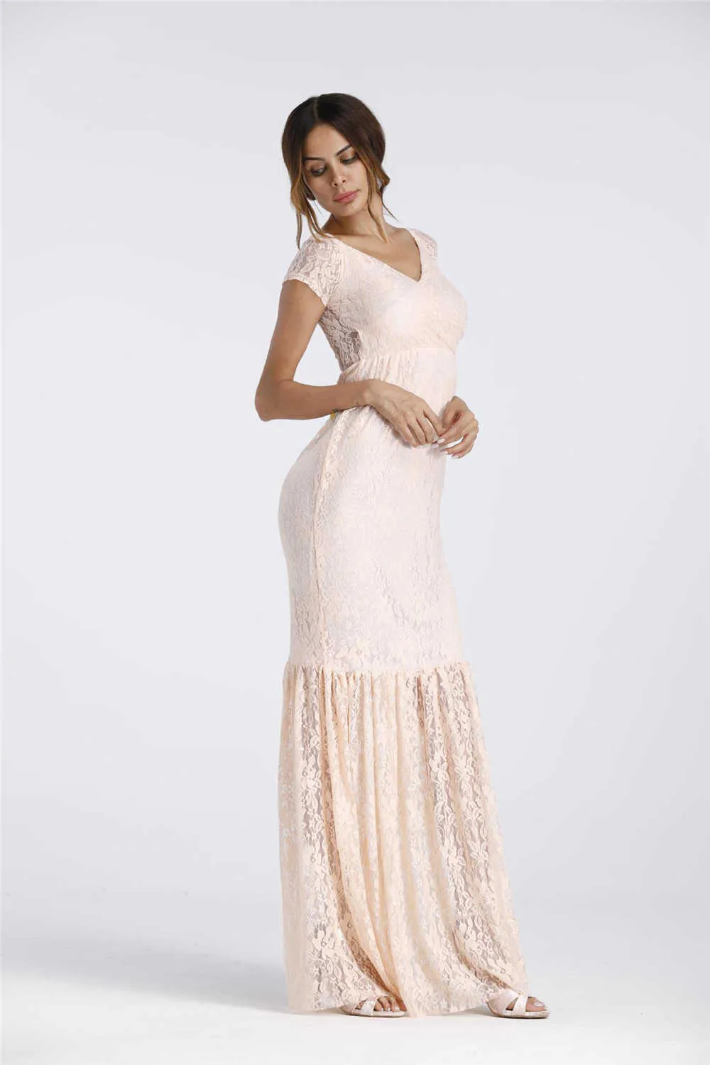  Mermaid Maternity Dresses Photography Props Sexy Lace Maxi Maternity Gown For Photo Shoots Women Pregnancy Dress Clothes (16)