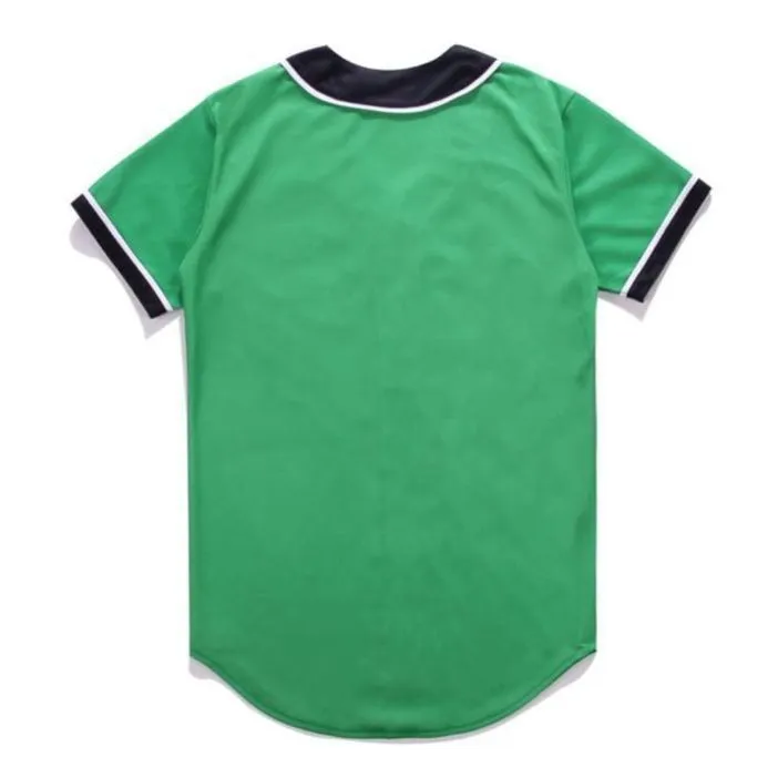 Jersey de béisbol para hombre, camisas de calle de manga corta a rayas, camisa deportiva blanca y negra XAR702