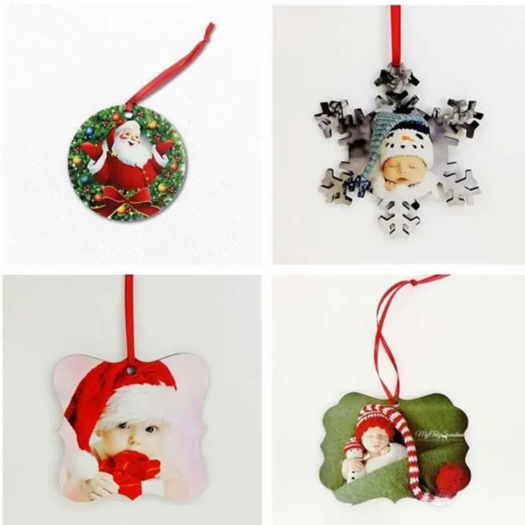 Muti Style Sublimation Hänge DIY Dubbel sida Värmeöverföring Blank Julprydnad MDF Wood Christmas Tree Decorations