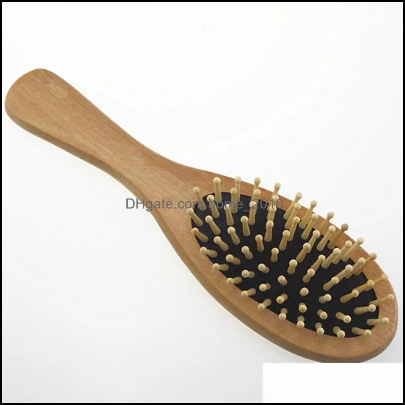 Cheap Price Natural Wooden Brush Healthy Care Massage Wood Hair Combs Antistatic Detangling Airbag Hairbrush Hair Styling Tool DBC