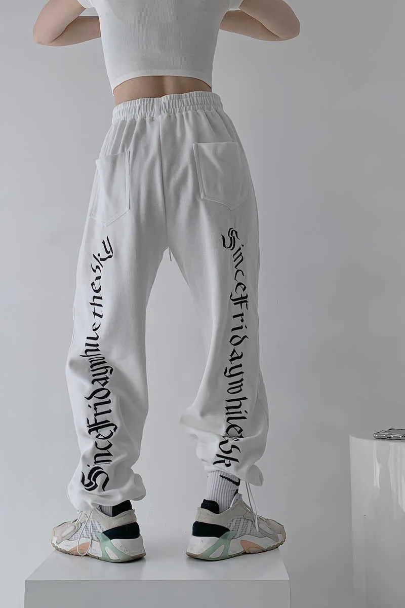 High Waist White And Gray Sweatpants For Women Casual Track Pants