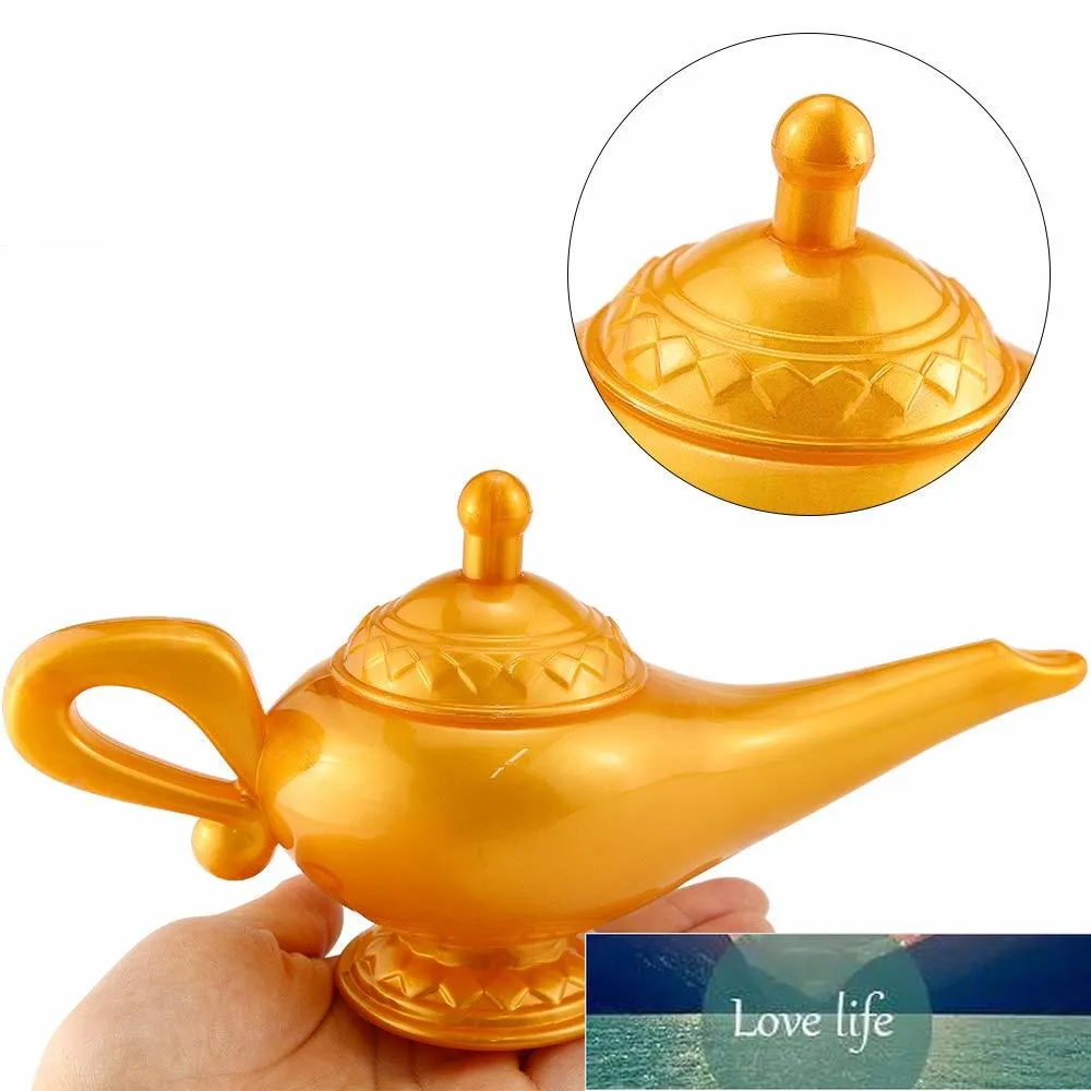 Prop Genie Lamp Plastic Cosplay Halloween Party Decor Ornements Cartoon Movie Gold Magic Genie Lamp Costume Accessoire Usine prix expert design Qualité Dernier