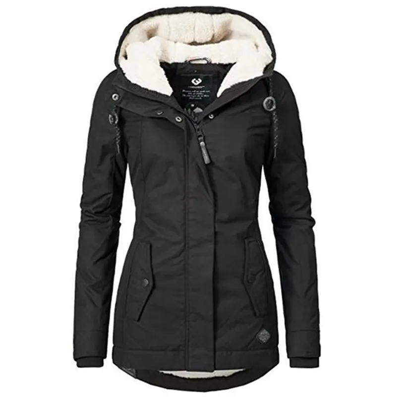 Женщины зимняя одежда женские пальто и куртки хараджуку куртка элегантная мода плюс размер Parkas толстовки с длинным рукавом хлопок 210819