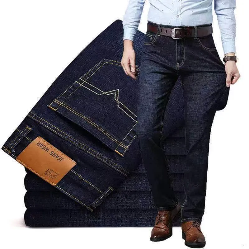 Moda Uomo Jeans Abbigliamento Slim Uomo Estate Autunno Business Jeans casual 2021 Uomo Pantaloni oversize in denim Pantaloni Baggy Stretch