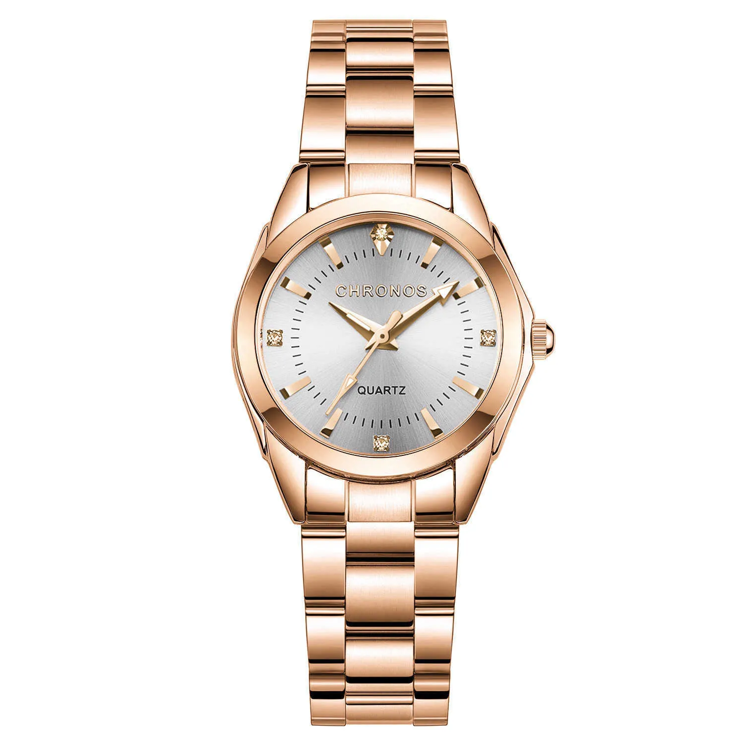 Chronos Assista Mulheres Moda Luxo Casual Quartzo Es Esporte de Aço Inoxidável Senhoras Elegante Pulso Relógio 210616