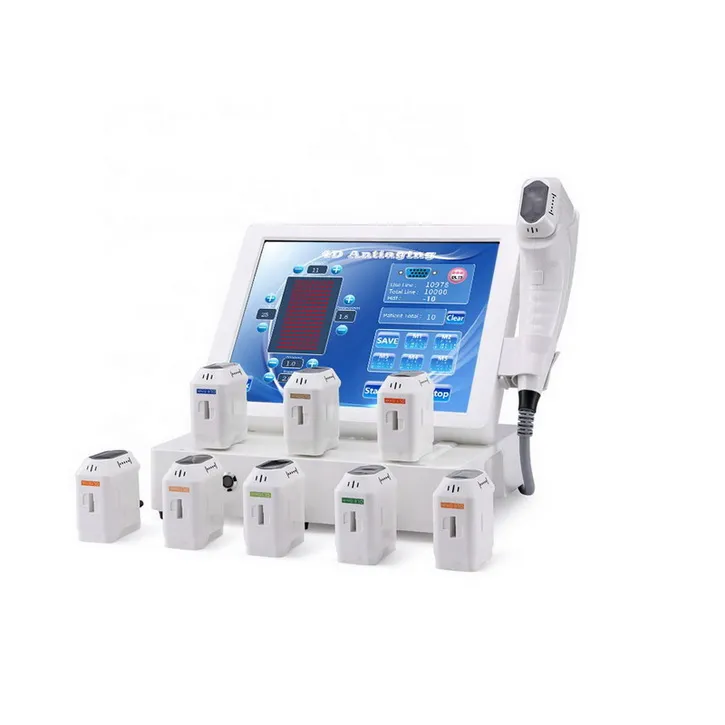 Portable 3D 4D HIFU 12 Lines 8 Cartridges Wrinkle Removal Face Lifting Body Slimming Anti Aging Ultrasound Machine