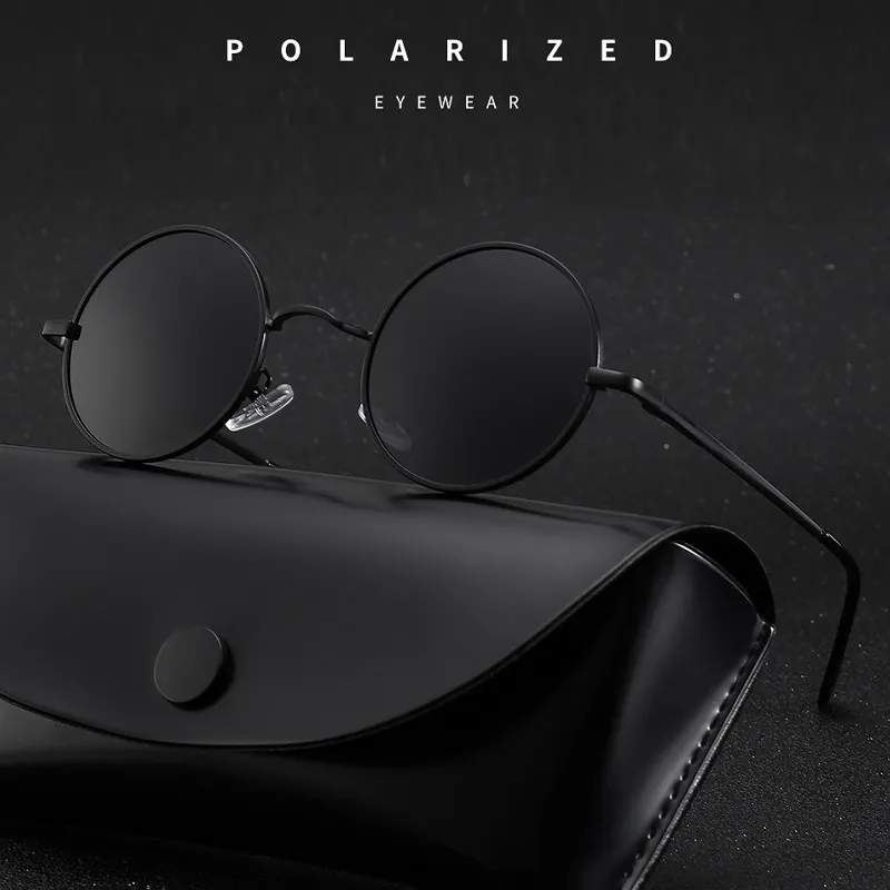 Brand Designer Round Polarized Sunglasses Men Women Retro Sun Glasses Male Female Metal Frame Eyewear Driving UV400