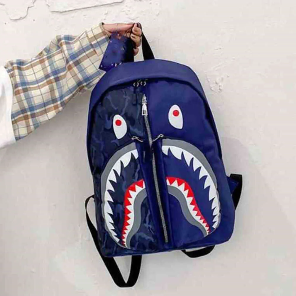 Bambini Bambini Cartoon Shark Face School Bag Graffiti Studenti Zaino Tik Tok Style Book Pack Zainetto Borse a tracolla Zaino Sport Viaggi Borsone Totes G80PEWT