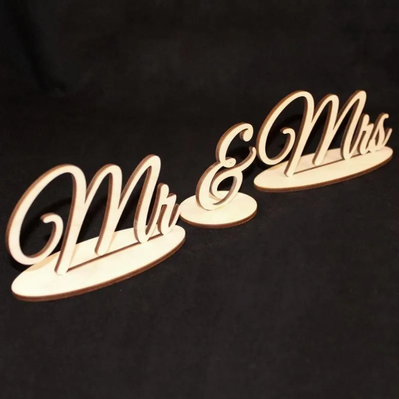 Party Decoration Wedding Signs Wood Mr & Mrs Table Sign For Bride And Groom