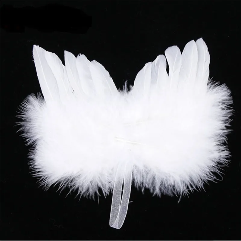 White Feather Wing Belle décoration d'arbre de Noël Angel chic suspendu Ornament Ornements de mariage Ornements de mariage Noël 1044 B3