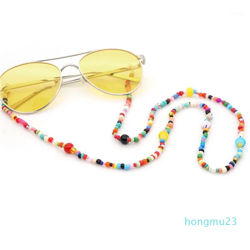 Collana a catena per occhiali da vista per perline GO2BOHO per le donne gioielli occhiali da sole cinturino a mano boho collane catene arcobaleno1