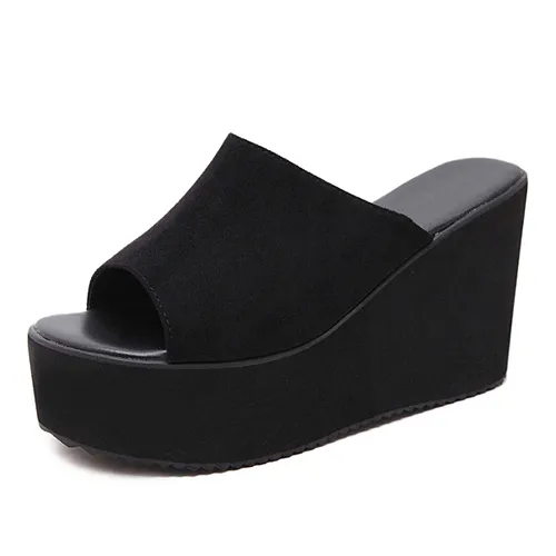 Summer Slip On Women Wedges Shoe Sandals Platform High Heels Fashion Open Toe Ladies Casual Shoes Comfortable Wear