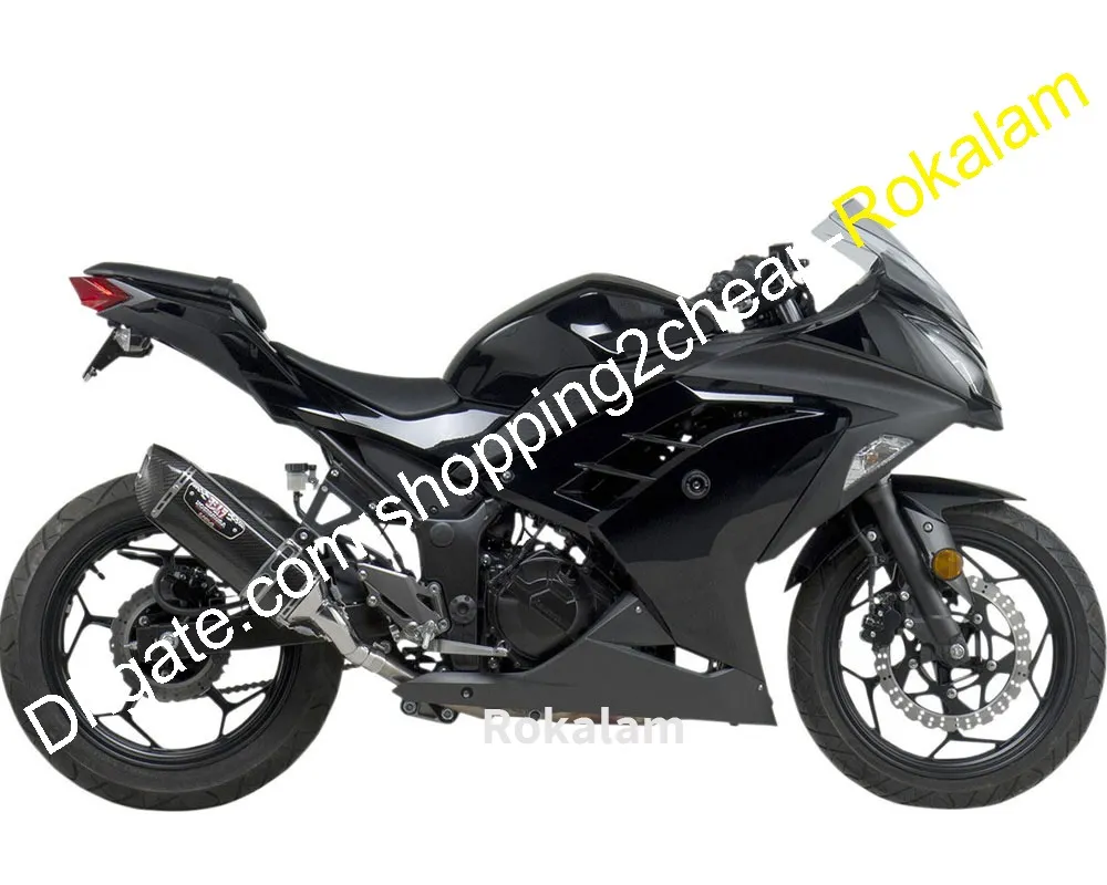 För Kawasaki Motorcyklar Ninja ZX300 EX300 Ninja EX 300 300R 2013 14 15 2016 Populär Svart Sportbike ABS Fairing Kit (formsprutning)