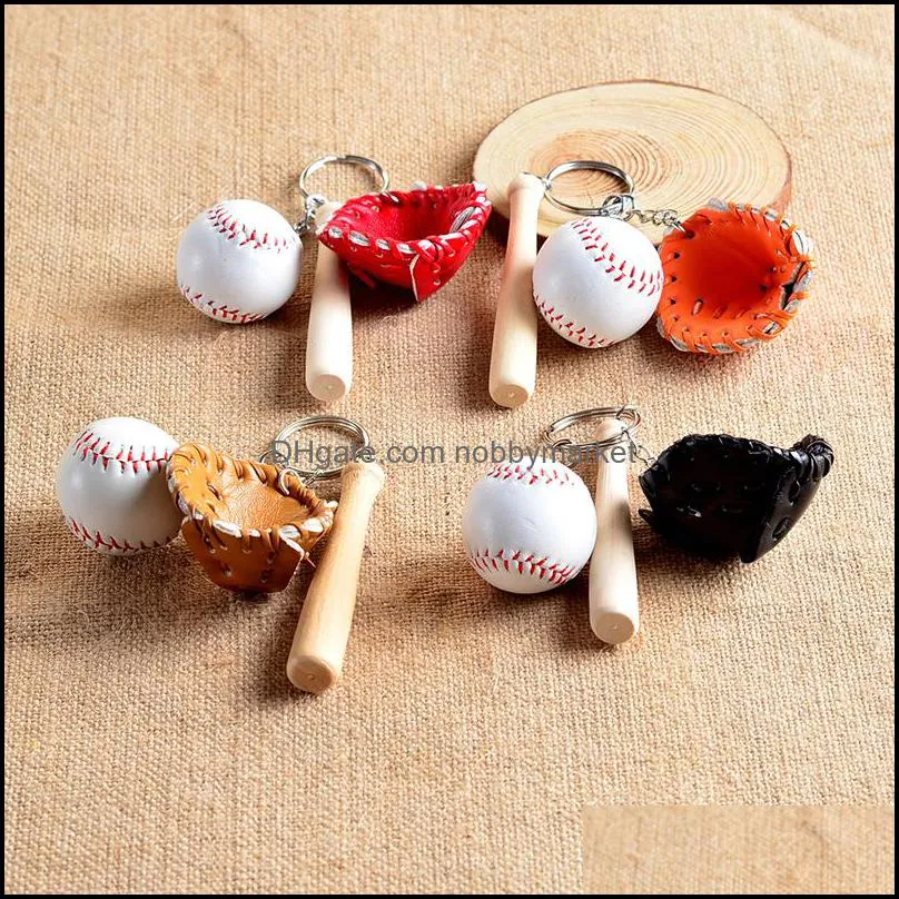 Promotional gifts simulation baseball key chain leather softball sport keyring wholesale spot