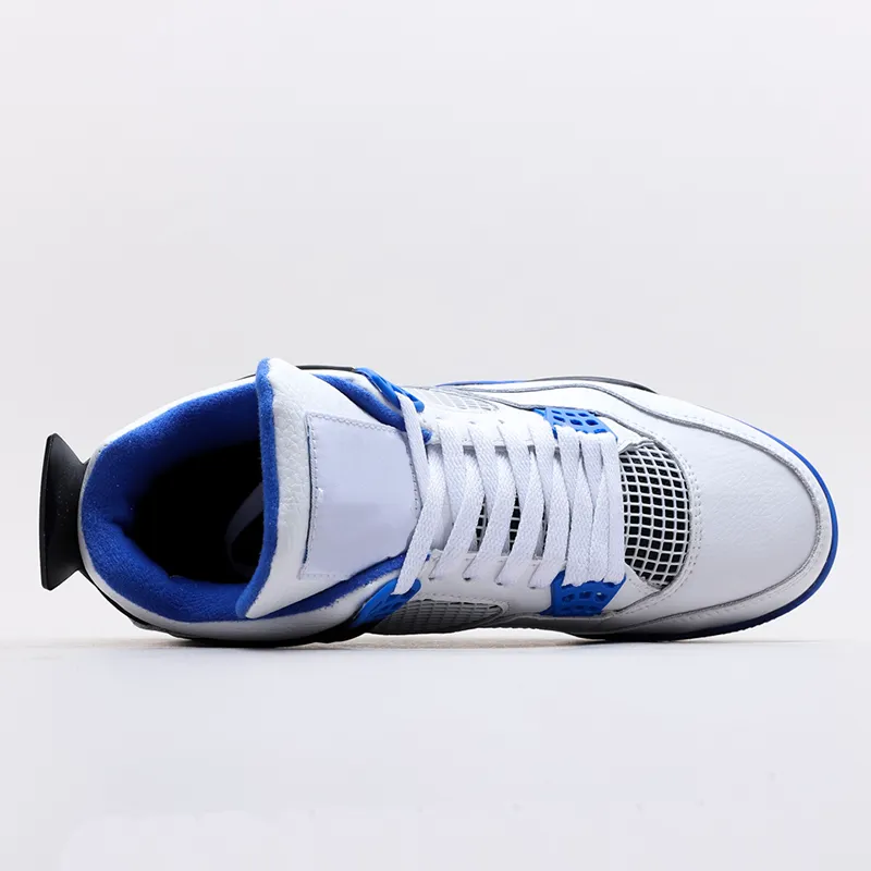 Authentic Mens High OG 4S Motorsports Racing blue Basketball Shoes Jumpman 4 Top Designers Topsportmarket Sneakers running shoe With Box