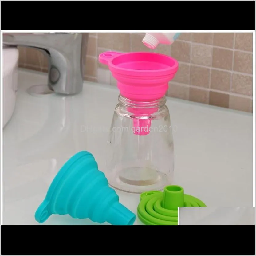 portable silicone collapsible style funnel mini foldable hopper folding funnel kitchen gadgets tool shipping wen5492