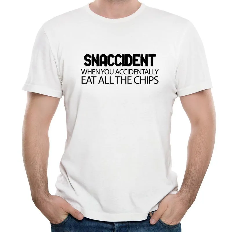 Camisetas para hombres April Fool Day Snaccident Cuando accidentalmente comes todas las chips, camisetas de hip hop de gran tamaño, camiseta de ocio de ocio