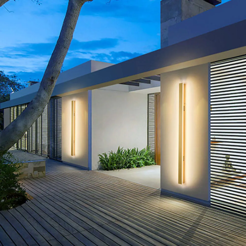 LED-Wandleuchte für den Außenbereich, modern, wasserdicht, IP65, Veranda, Garten, lange Wandleuchte, Innen-Schlafzimmer, Nachttisch-Dekoration, Beleuchtung, Lampe aus Aluminium