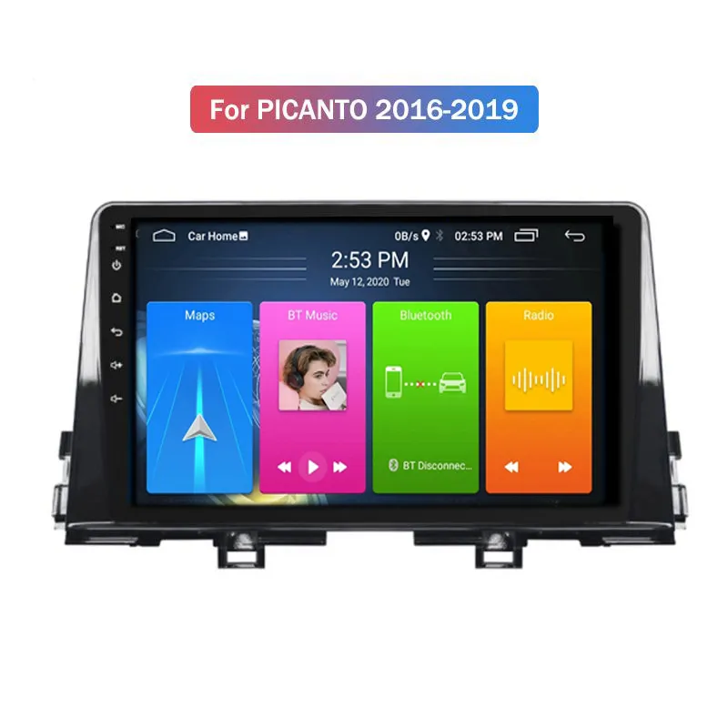 Android Car DVD-spelare 2 DIN GPS-navigering 10 "Pekskärm för Kia Picanto 2016-2019